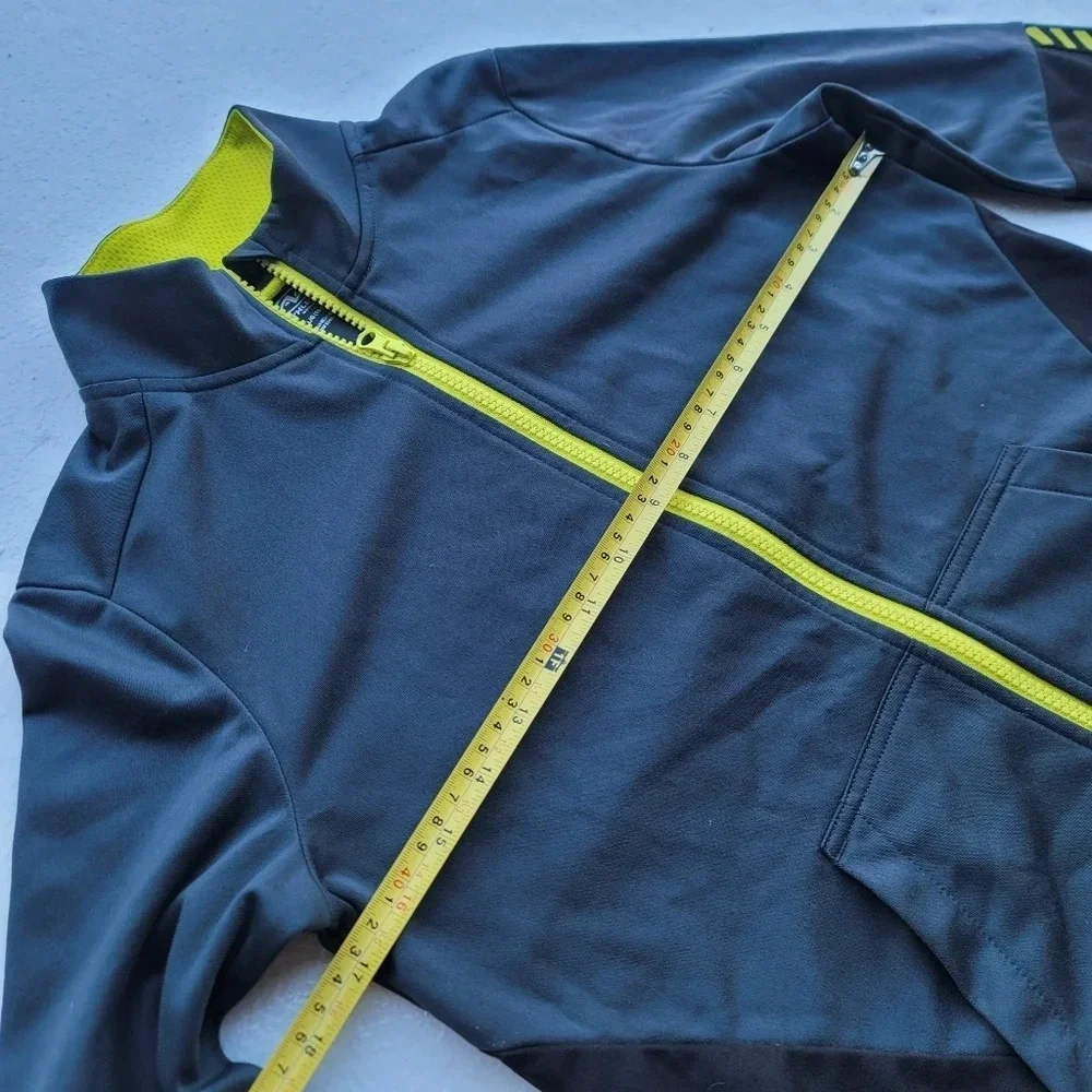 Athletic Works Boys Full Zip Track Jacket Size L (10-12) Gray Black Yellow